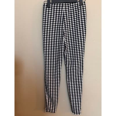 SHEIN Black White Houndstooth Stretch Pull On Pants Slim Fit Size 4 NWOT - Thumbnail 8