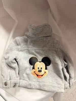 Gymboree Mickey Mouse Jacket Grey Gray Infant Toddler 6-12 Mths Custom Design - Thumbnail 8