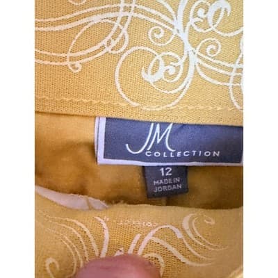 JM Collection Yellow Cropped Chino Pants Mid Rise Casual Size 12 NWOT - Thumbnail 7