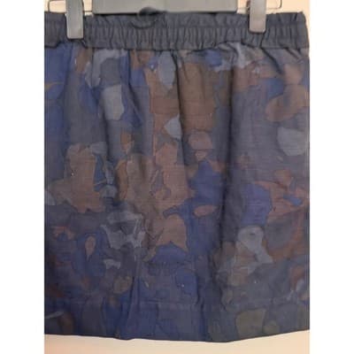 GAP Camo Print Tie Waist Mini Skirt Blue Green Pull On Casual Size XS EUC - Thumbnail 10