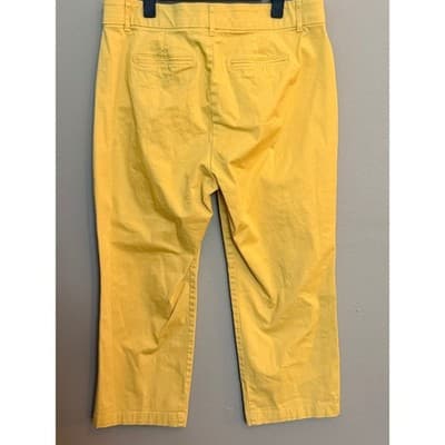 JM Collection Yellow Cropped Chino Pants Mid Rise Casual Size 12 NWOT - Thumbnail 8