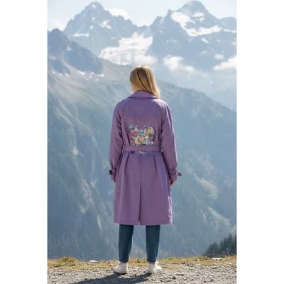 Alice in Wonderland Custom Design Exclusive Lavendar Belted Coat OOAK 1/1 - Thumbnail 18