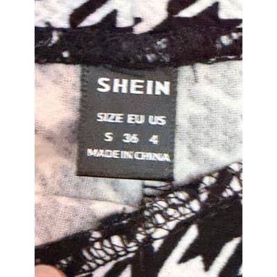 SHEIN Black White Houndstooth Stretch Pull On Pants Slim Fit Size 4 NWOT - Thumbnail 6