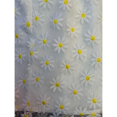 Forever 21 Daisy Ruffle-Hem Woven Fully Lined Mini Skirt White Yellow M NWOT - Thumbnail 8