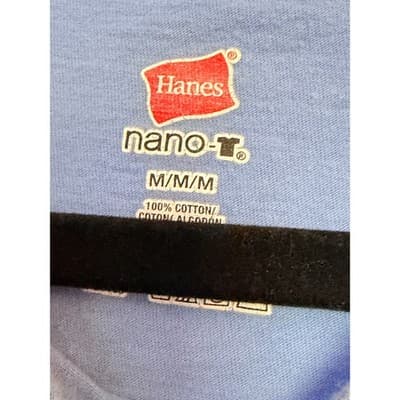 Hanes Hookah Shisha Graphic T Shirt Blue Crew Neck Short Sleeve Men's M - Thumbnail 5