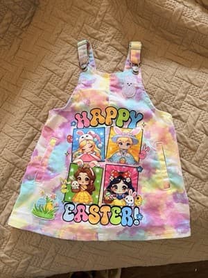 Girls Easter Disney Princess Overall Dress Custom Design 1/1 OOAK Embellished - Thumbnail 6