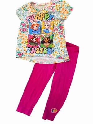 Girls Easter Disney Princess Top Pants Set Outfit Custom Design 1/1 OOAK Rare - Thumbnail 10