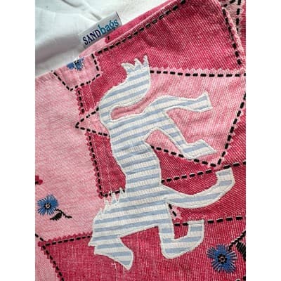 Rare Purse Cloth Handbag Sandbags Brand Vintage Horse Crossbody Bag DoubleFabric - Thumbnail 10