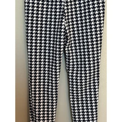 SHEIN Black White Houndstooth Stretch Pull On Pants Slim Fit Size 4 NWOT - Thumbnail 7