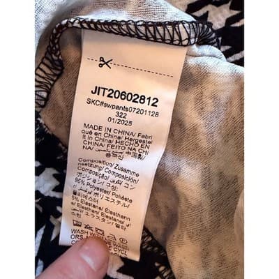 SHEIN Black White Houndstooth Stretch Pull On Pants Slim Fit Size 4 NWOT - Thumbnail 9