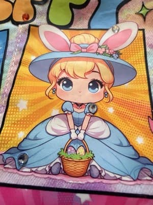 Girls Easter Disney Princess Overall Dress Custom Design 1/1 OOAK Embellished - Thumbnail 13