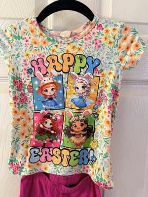 Girls Easter Disney Princess Top Pants Set Outfit Custom Design 1/1 OOAK Rare - Thumbnail 18