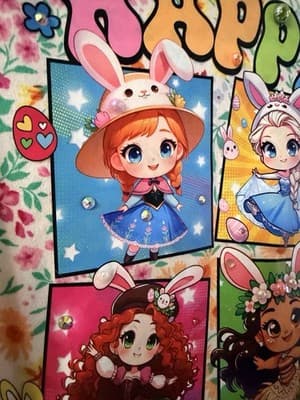 Girls Easter Disney Princess Top Pants Set Outfit Custom Design 1/1 OOAK Rare - Thumbnail 20