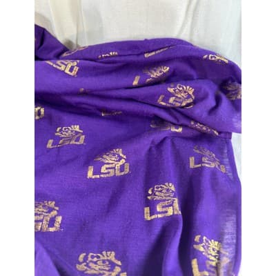 LSU Tigers Women's Infinity Scarf Classy Football Accessory Purple Gold 18"x40" - Thumbnail 7