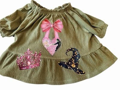 Girls Wicked Blouse Top Shirt Custom Design 1/1 Exclusive OOAK Embellished Rare - Thumbnail 9