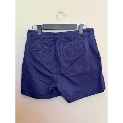 A New Day Blue Chino Shorts Mid Rise Button Zip Casual Size 8 EUC - Thumbnail 7