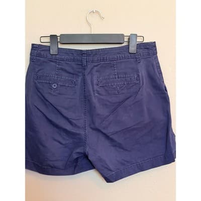 A New Day Blue Chino Shorts Mid Rise Button Zip Casual Size 8 EUC - Thumbnail 8