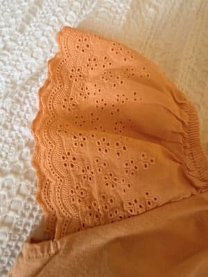 Girls Cat & Jack Lattice Bow Blouse Top Shirt Custom Design 1/1 OOAK Peach Gray - Thumbnail 10