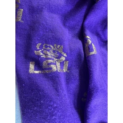 LSU Tigers Women's Infinity Scarf Classy Football Accessory Purple Gold 18"x40" - Thumbnail 8