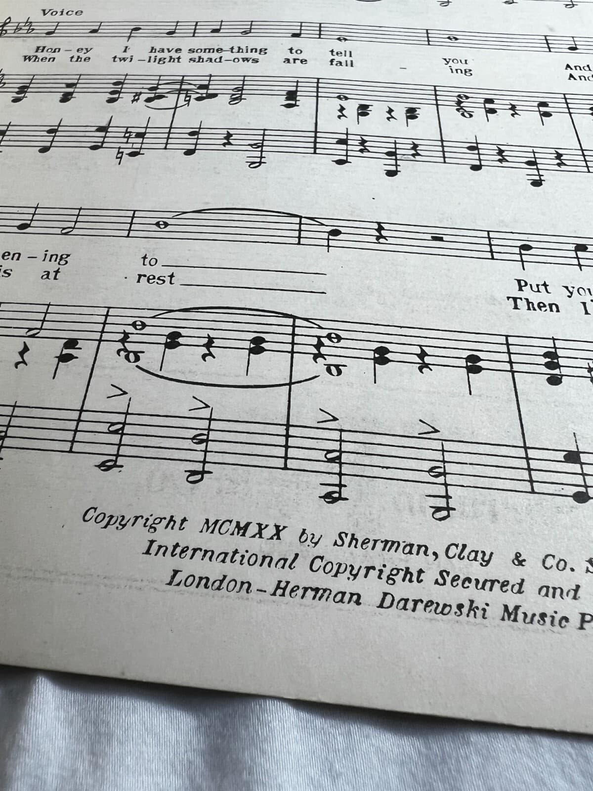 Vintage Sheet Music 1920 Antique Whispering Malvin Schonberger Sherman Clay Co. - Thumbnail 2