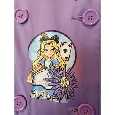 Alice in Wonderland Custom Design Exclusive Lavendar Belted Coat OOAK 1/1 - Thumbnail 3