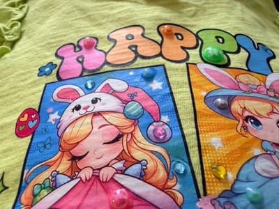 Girls Easter Disney Princess Top Shirt Blouse Custom Design 1/1 OOAK Rare Green - Thumbnail 8