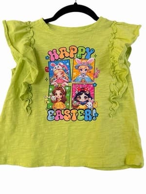 Girls Easter Disney Princess Top Shirt Blouse Custom Design 1/1 OOAK Rare Green - Thumbnail 14