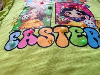 Girls Easter Disney Princess Top Shirt Blouse Custom Design 1/1 OOAK Rare Green - Thumbnail 4