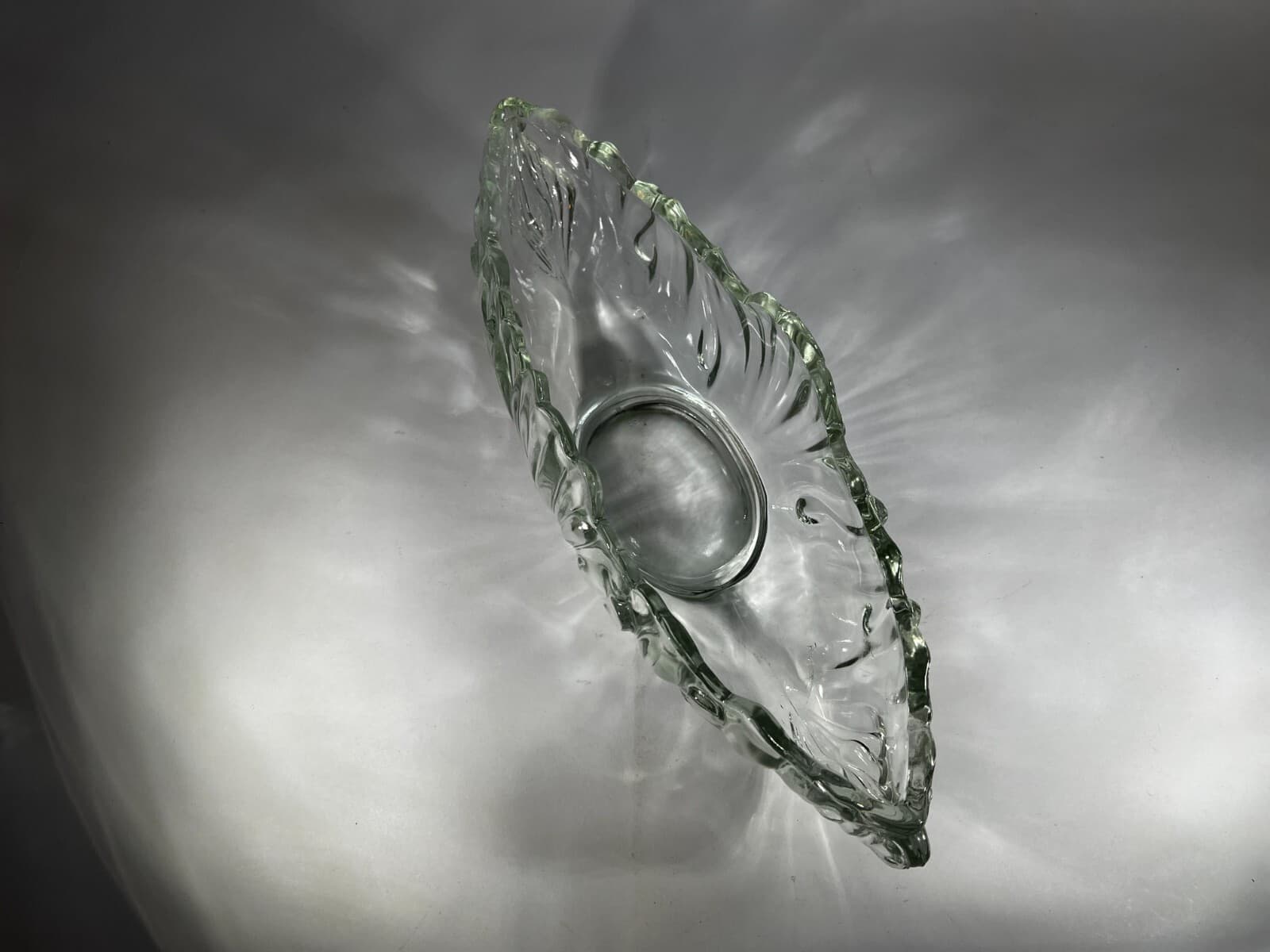 Gorgeous Vintage Clear Crystal Glass Gondola Boat Serving Dish Bowl Unique 4 lbs - Thumbnail 6