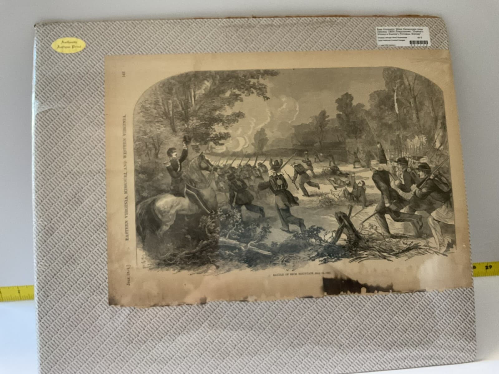 Antique Military 1800s Civil War 1861 Battle Rich Mountain Harper Newspaper - Thumbnail 2