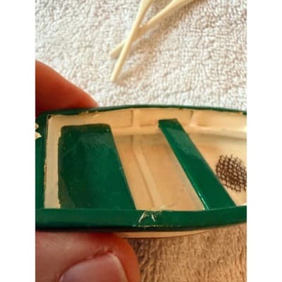 Vintage 1950s Wooden Skiff Row Boat Miniature Fishing Boat w/ Paddles Nautical - Thumbnail 6