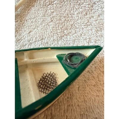 Vintage 1950s Wooden Skiff Row Boat Miniature Fishing Boat w/ Paddles Nautical - Thumbnail 8