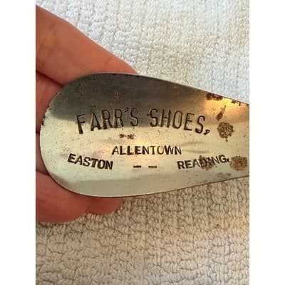 Vintage Farr’s Shoes Metal Shoe Horn Allentown Easton Reading Advertising Lot 2 - Thumbnail 2