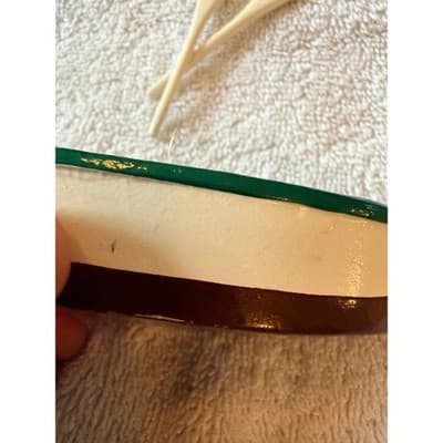 Vintage 1950s Wooden Skiff Row Boat Miniature Fishing Boat w/ Paddles Nautical - Thumbnail 11