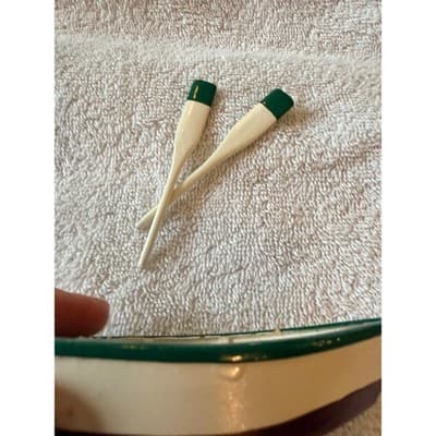 Vintage 1950s Wooden Skiff Row Boat Miniature Fishing Boat w/ Paddles Nautical - Thumbnail 10