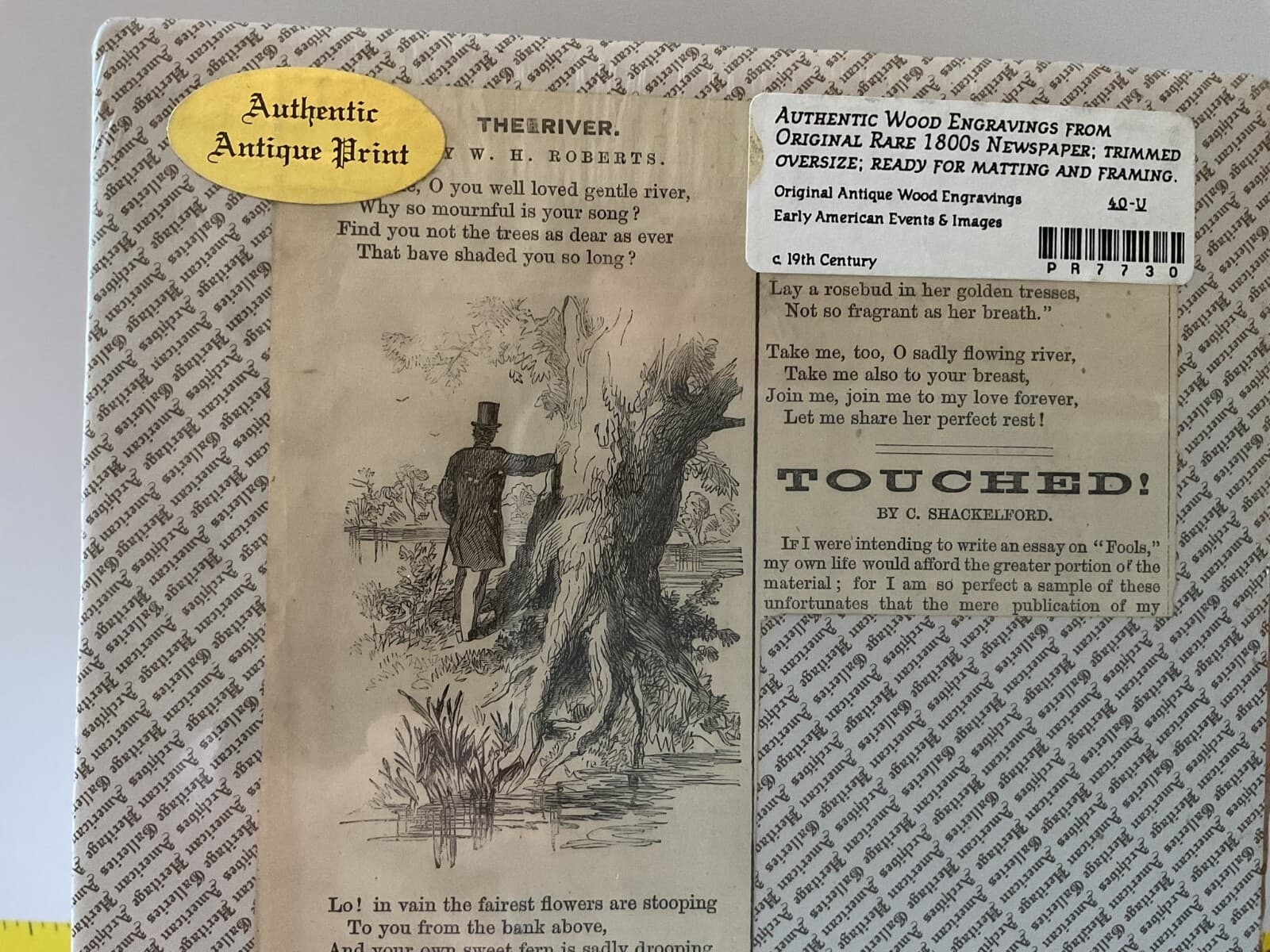 Antique Newspaper Civil War The River by W.H. Roberts Harper Military Rare 1800s - Thumbnail 2