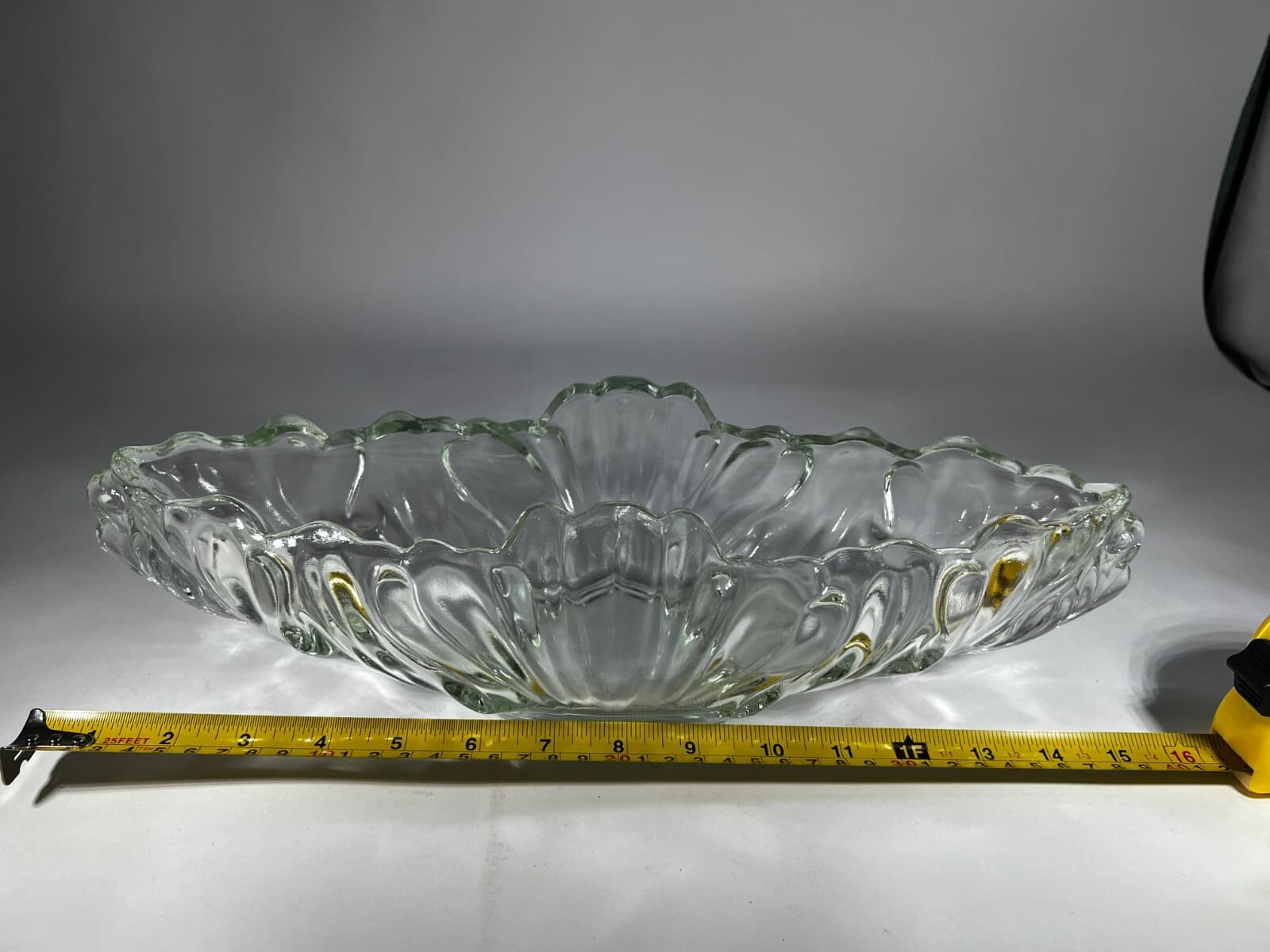 Gorgeous Vintage Clear Crystal Glass Gondola Boat Serving Dish Bowl Unique 4 lbs - Thumbnail 14