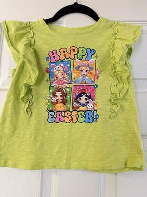 Girls Easter Disney Princess Top Shirt Blouse Custom Design 1/1 OOAK Rare Green - Thumbnail 12
