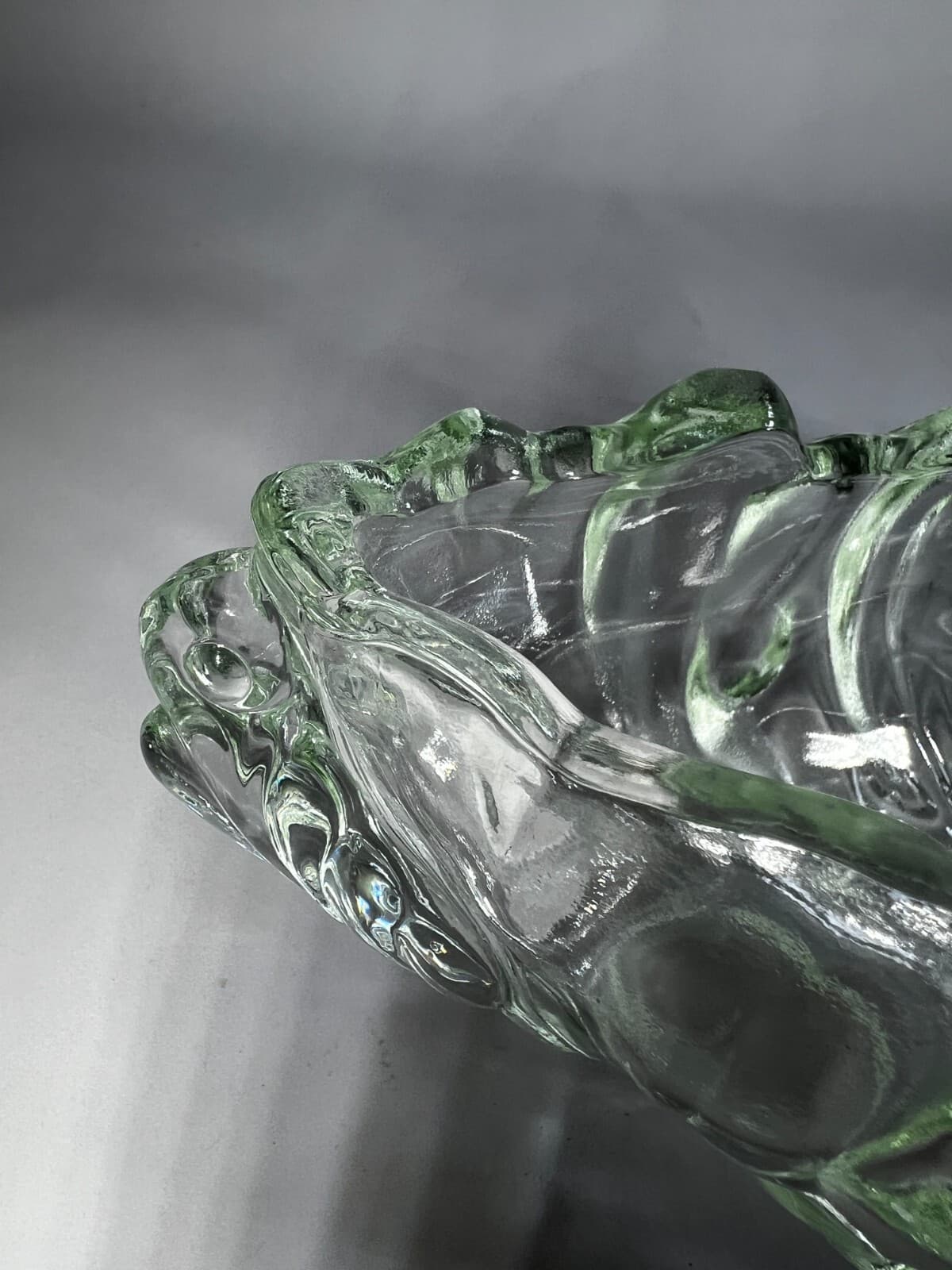 Gorgeous Vintage Clear Crystal Glass Gondola Boat Serving Dish Bowl Unique 4 lbs - Thumbnail 20