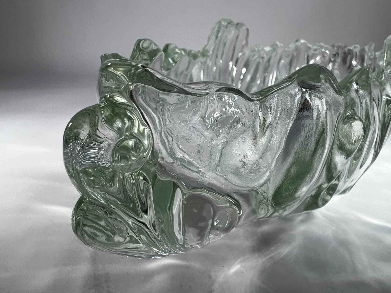 Gorgeous Vintage Clear Crystal Glass Gondola Boat Serving Dish Bowl Unique 4 lbs - Thumbnail 13