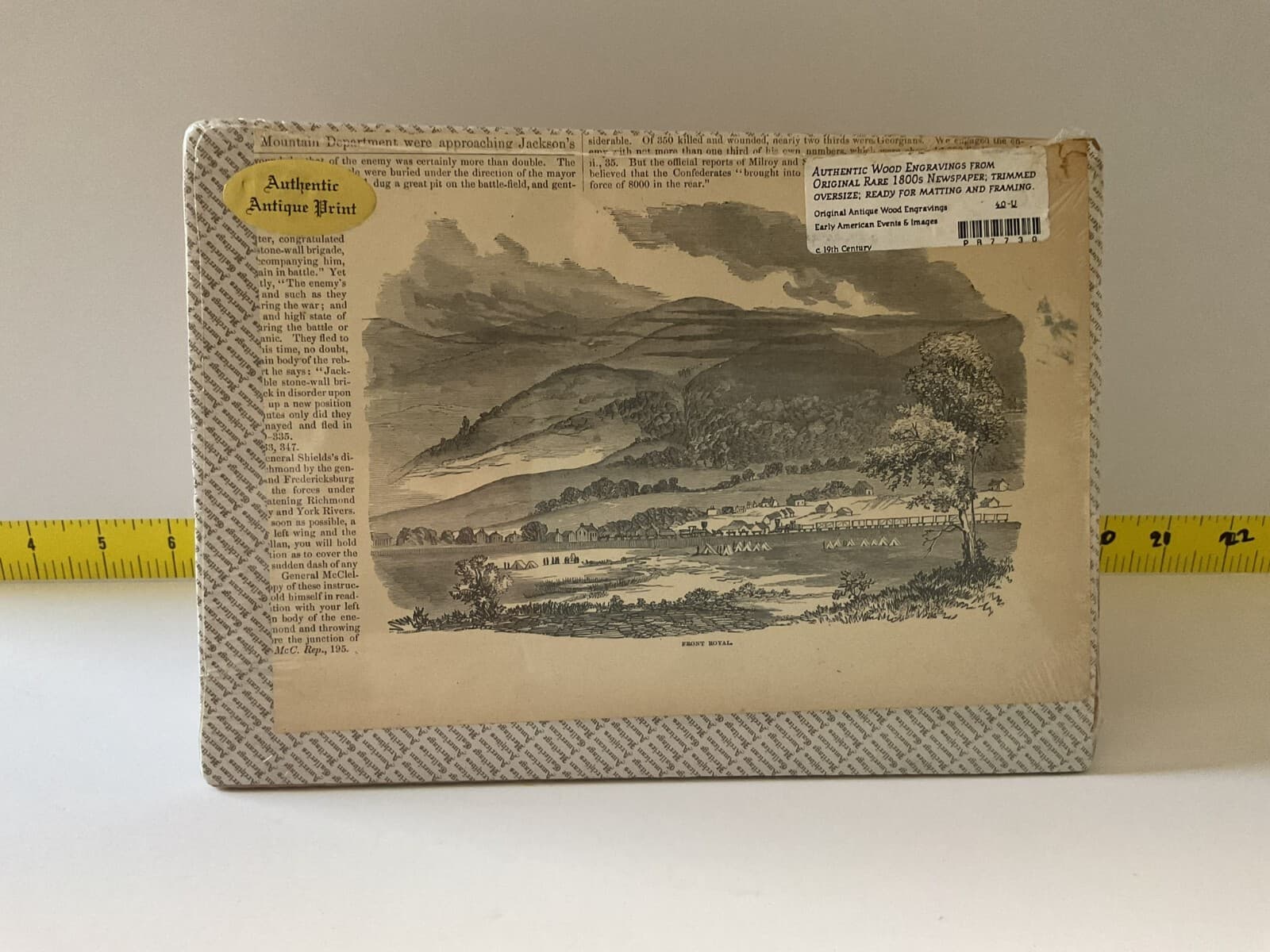 Antique Civil War Wood Engravings Military Rare 1800s Newspaper Front Royal - Thumbnail 2