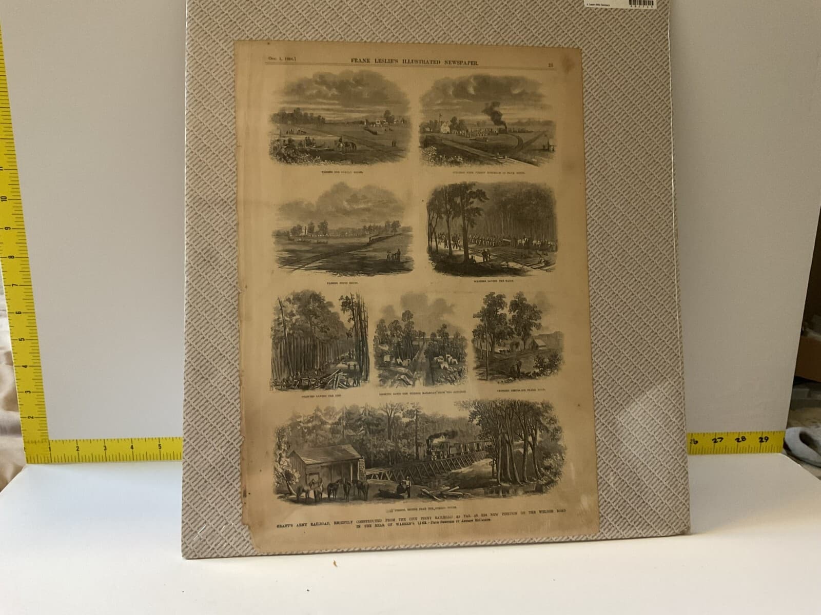 Antique Military Civil War 1864 Frank Leslie's Grant’s Railroad Newspaper 1800s - Thumbnail 2