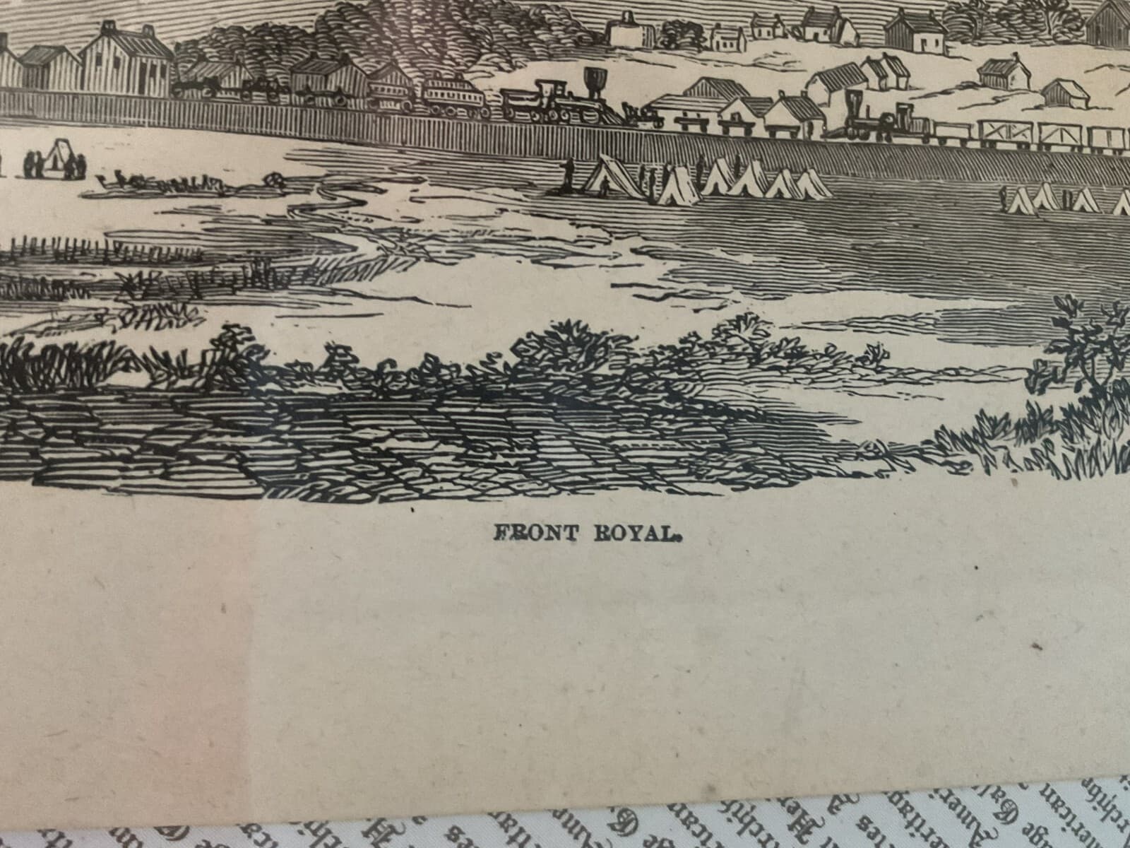 Antique Civil War Wood Engravings Military Rare 1800s Newspaper Front Royal - Thumbnail 3
