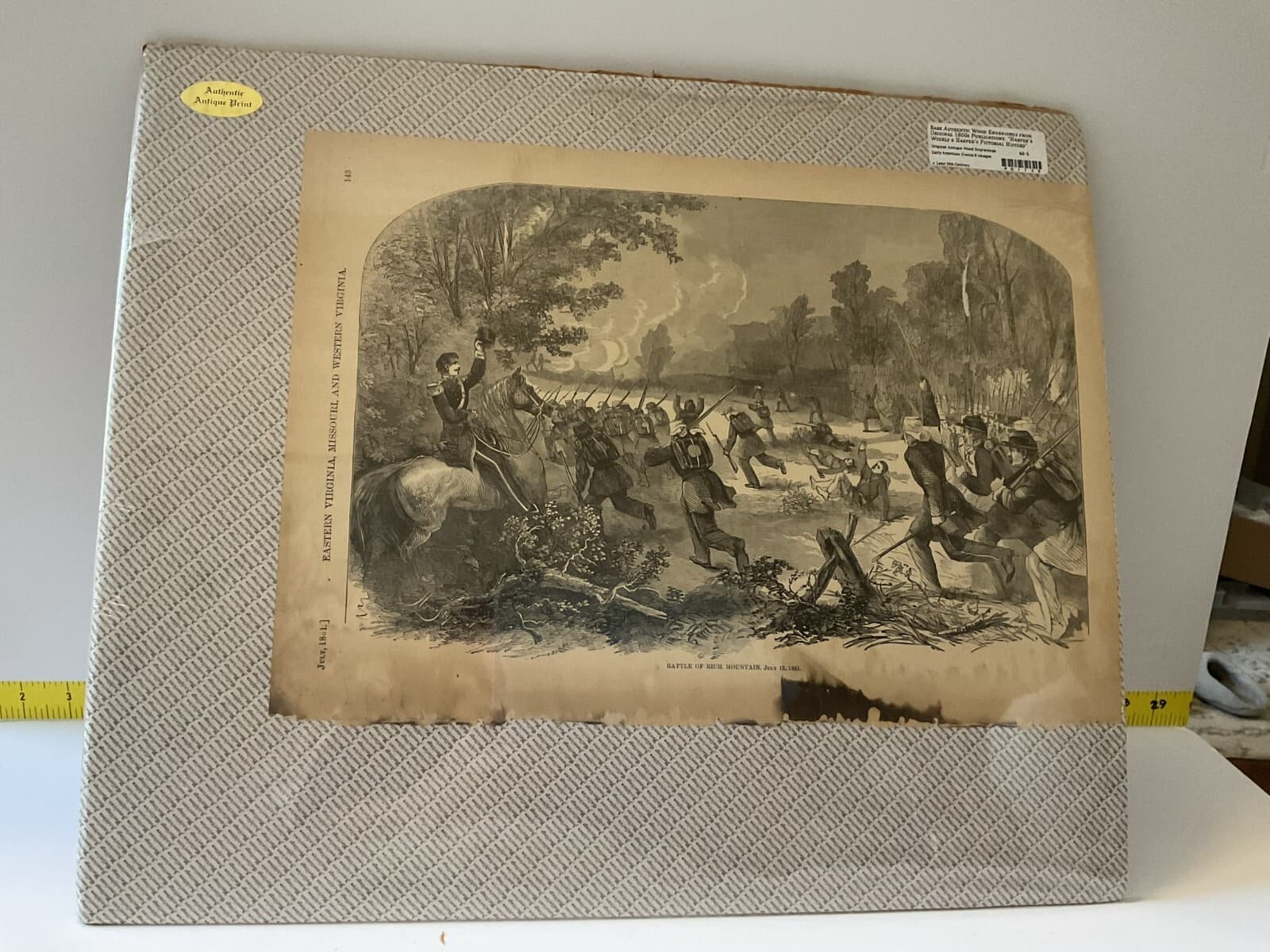 Antique Military 1800s Civil War 1861 Battle Rich Mountain Harper Newspaper - Thumbnail 4
