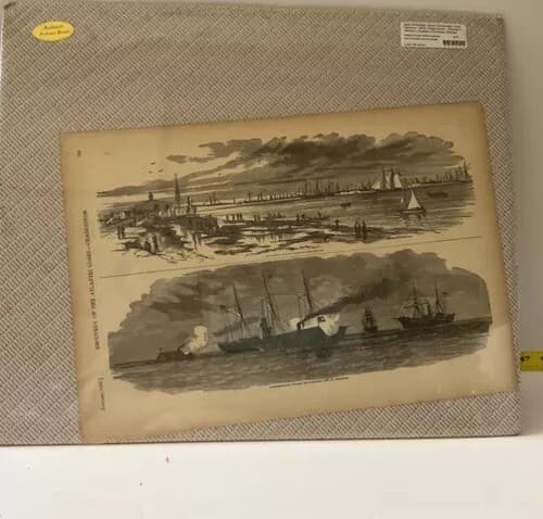 Antique Newspaper Civil War 1800s Recovery Atlantic Coast Harper Military Rare - Thumbnail 6