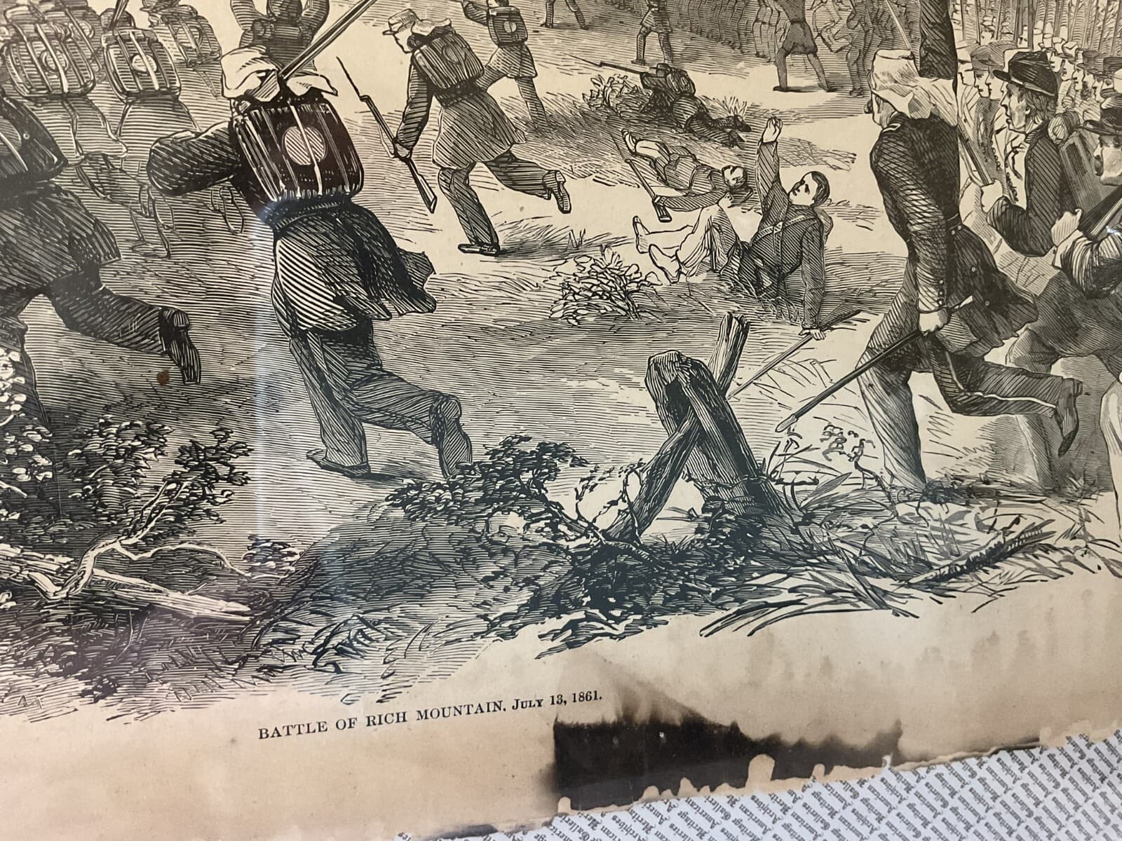 Antique Military 1800s Civil War 1861 Battle Rich Mountain Harper Newspaper - Thumbnail 8