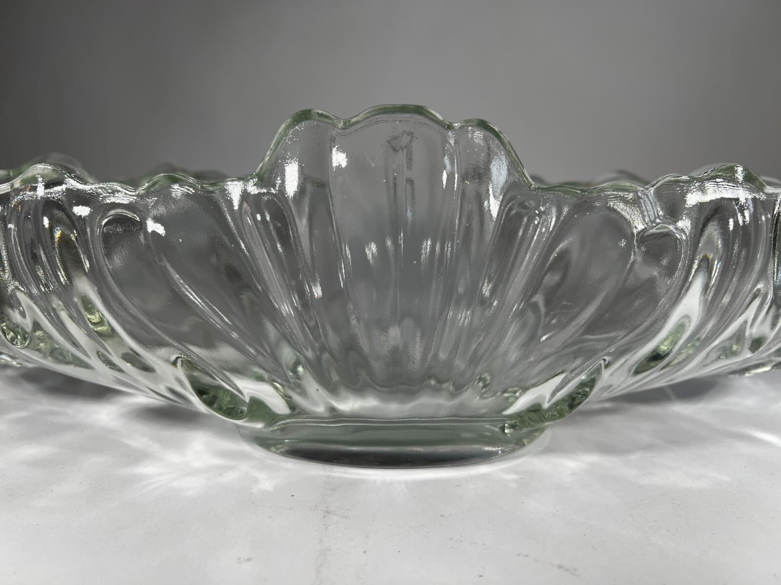 Gorgeous Vintage Clear Crystal Glass Gondola Boat Serving Dish Bowl Unique 4 lbs - Thumbnail 5