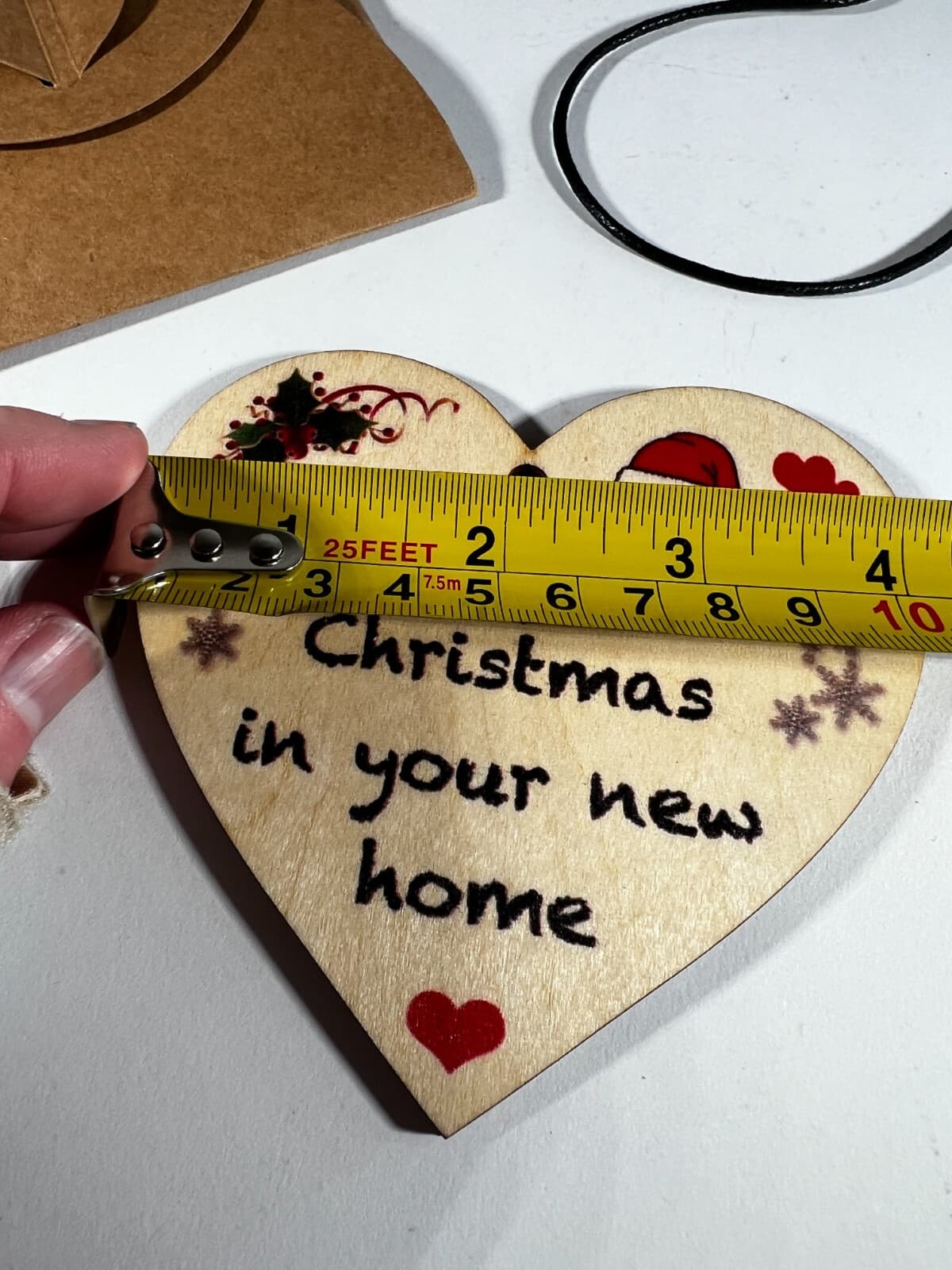 NEW Wooden Heart Christmas Ornament Happy 1st Christmas in Your New Home - Thumbnail 4