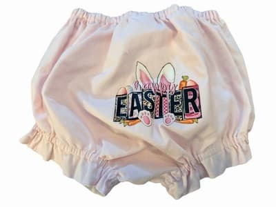 Girls Pink Easter Bunny Ears Bloomers Custom Design 1/1 Exclusive OOAK 💕 12 M - Thumbnail 10