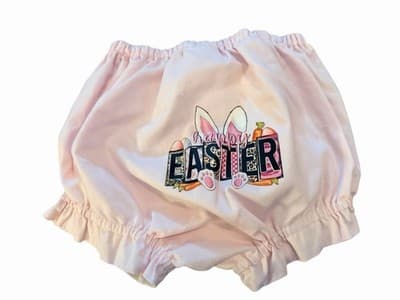 Girls Pink Easter Bunny Ears Bloomers Custom Design 1/1 Exclusive OOAK 💕 12 M - Thumbnail 12